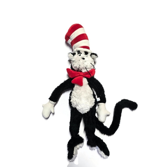 Dr. Seuss Other - Vtg. 2002 Dr. Seuss Cat in The Hat Black White Red Stuffed Plush Manhattan Toy